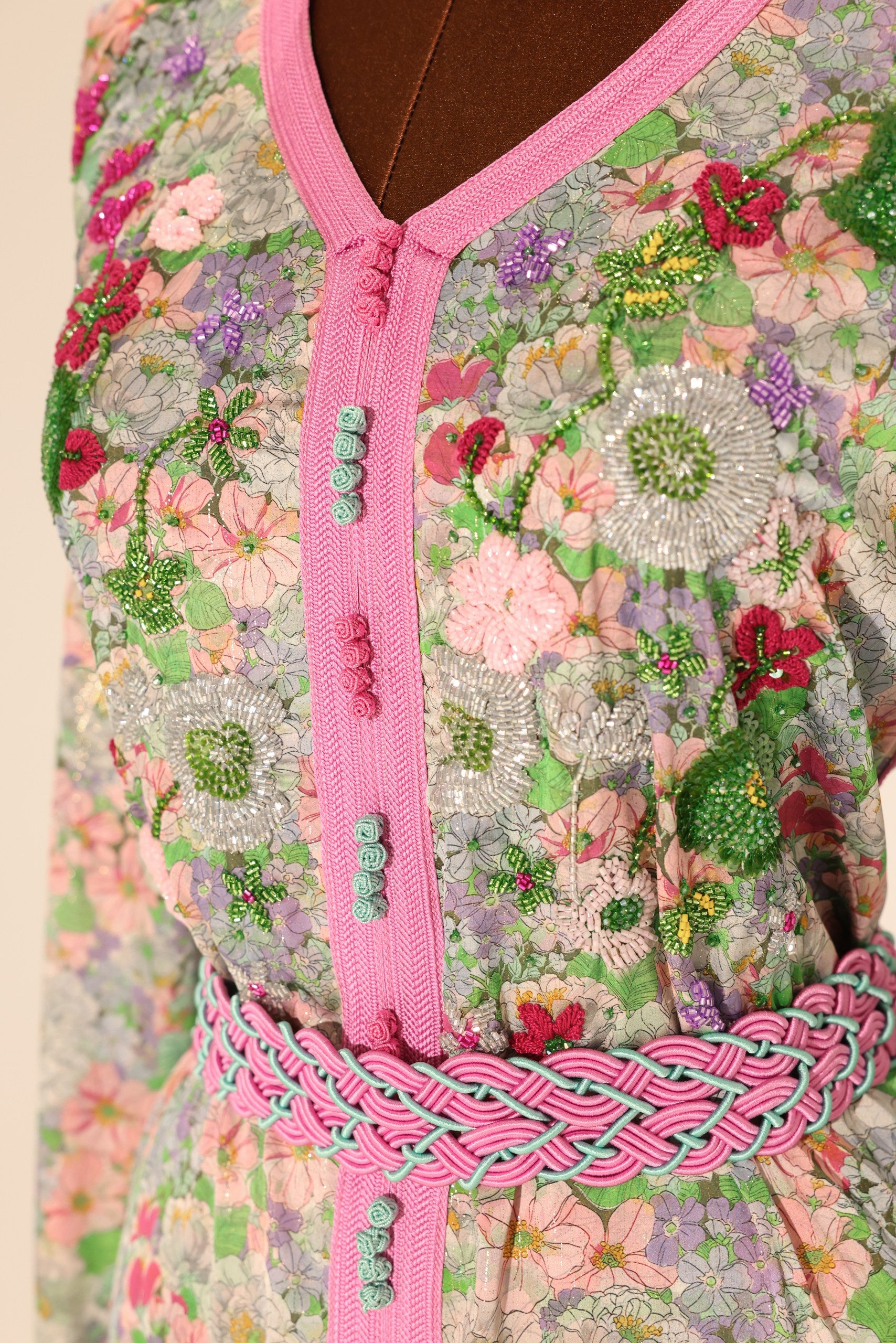 Silk Floral Zari Kaftan