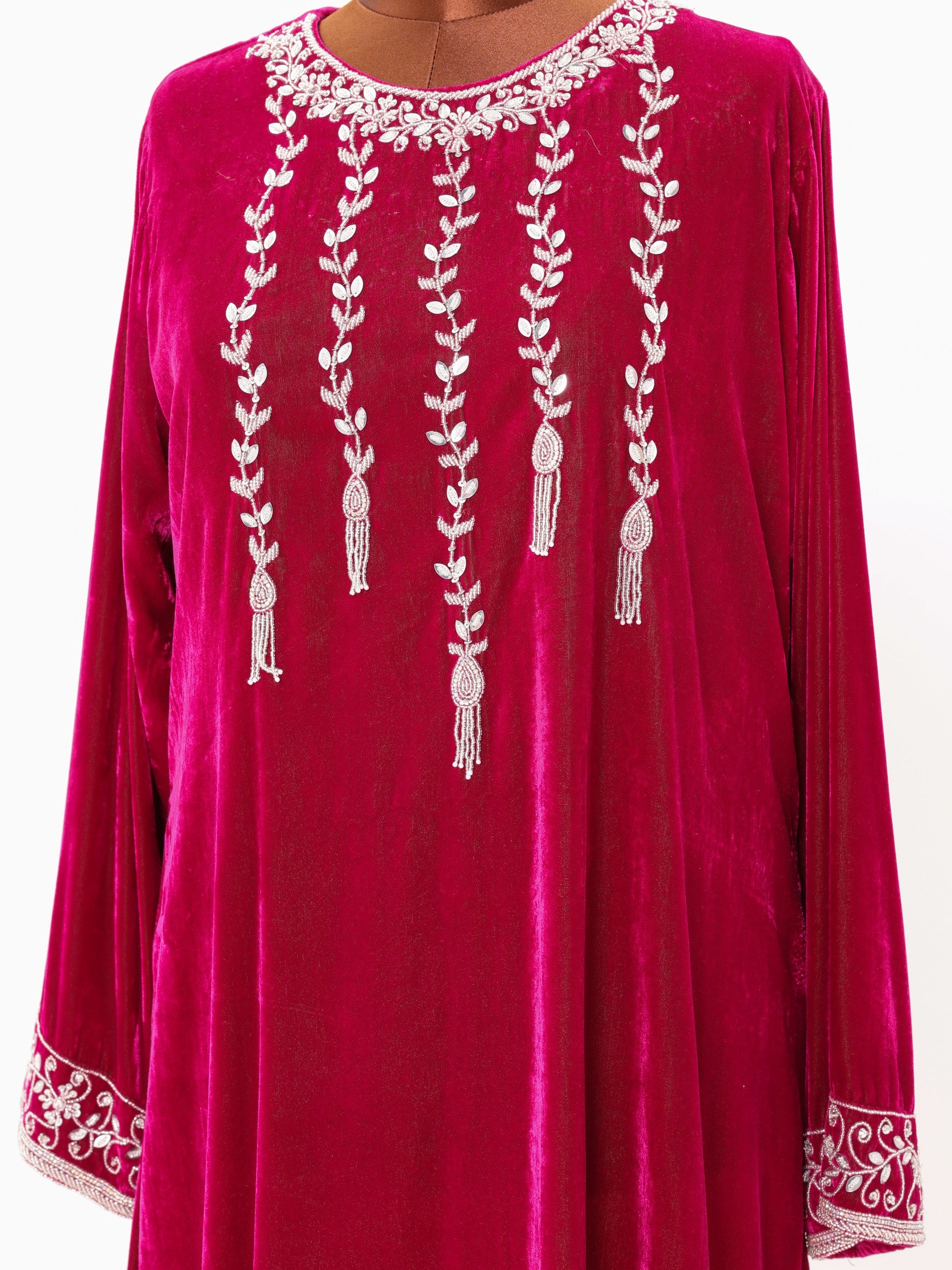 Rose Tassel Velvet Dress