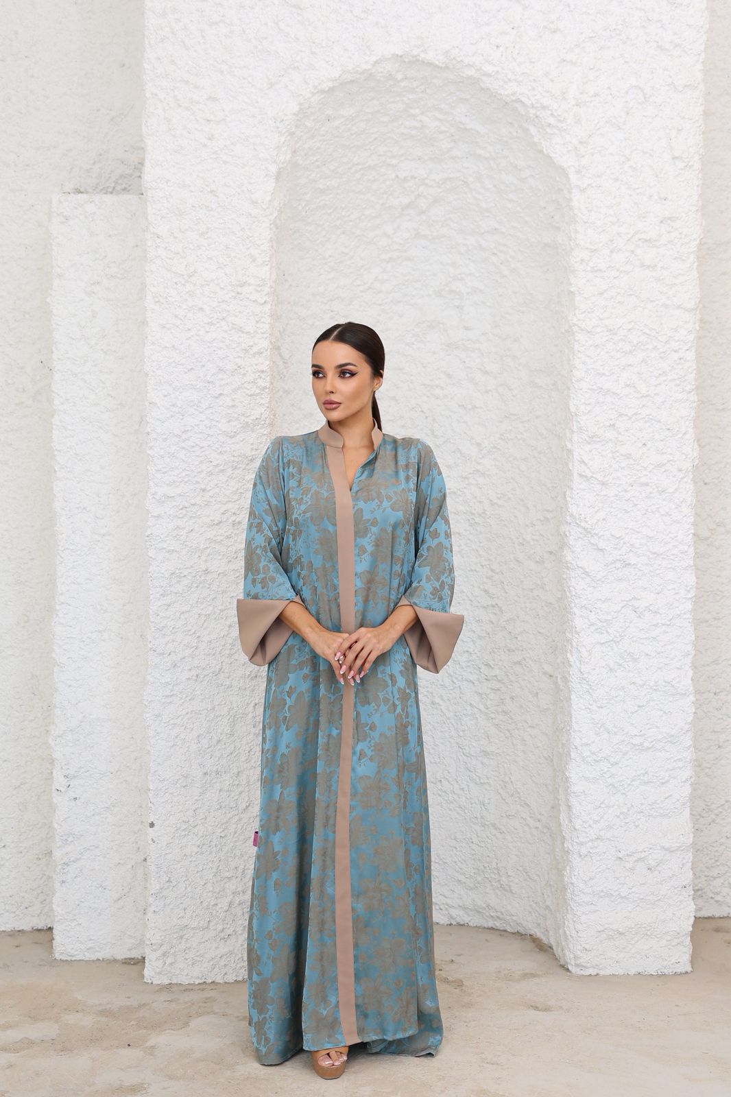 Blue Elegance Jacquard Jalabiya