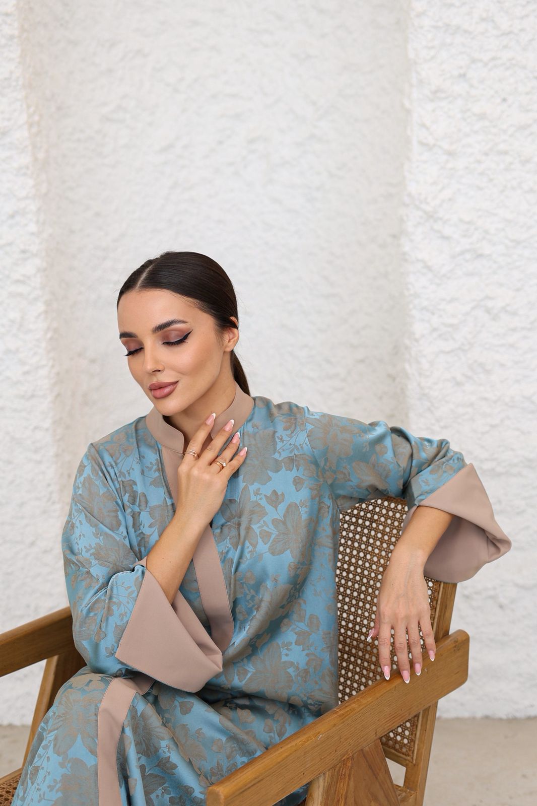 Blue Elegance Jacquard Jalabiya