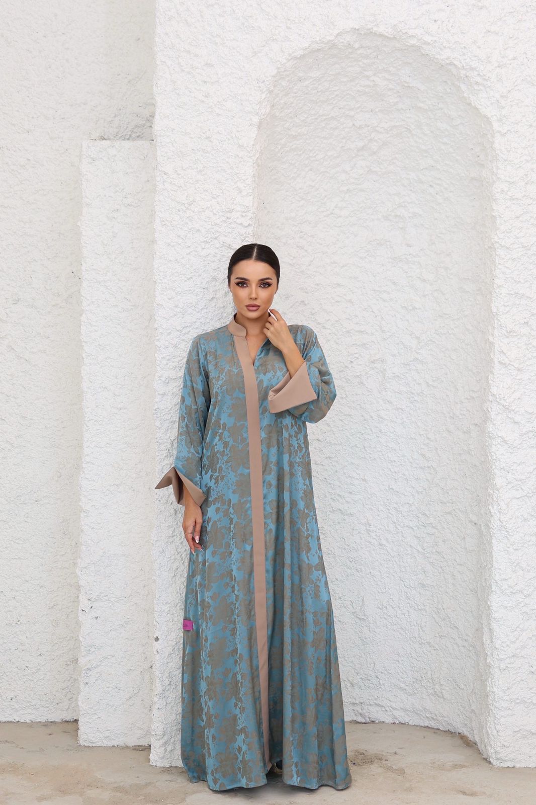 Blue Elegance Jacquard Jalabiya