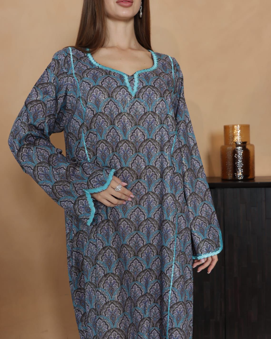 Blue Zari Glow Jalabiya