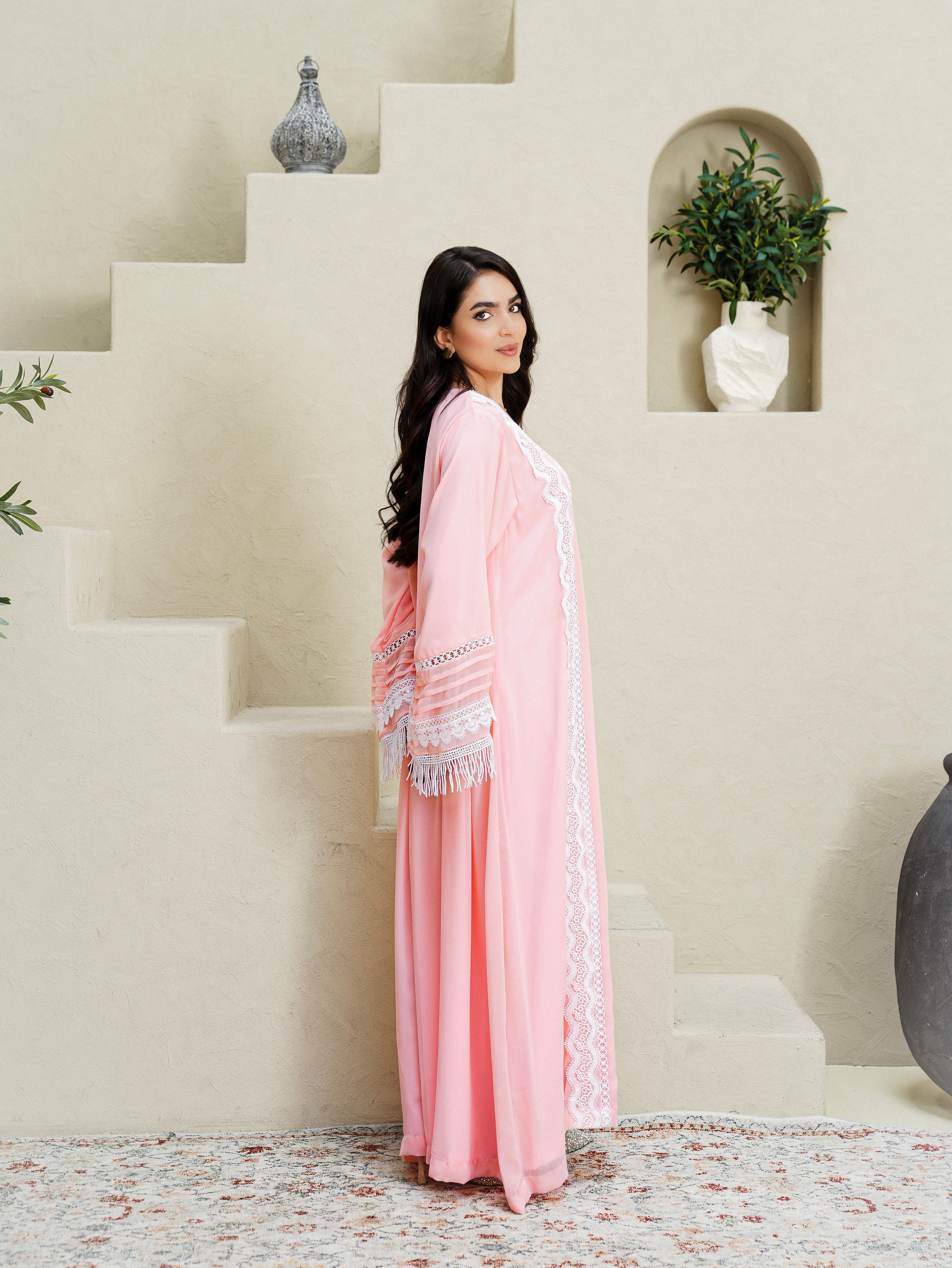 Blush Lace Jalabyia