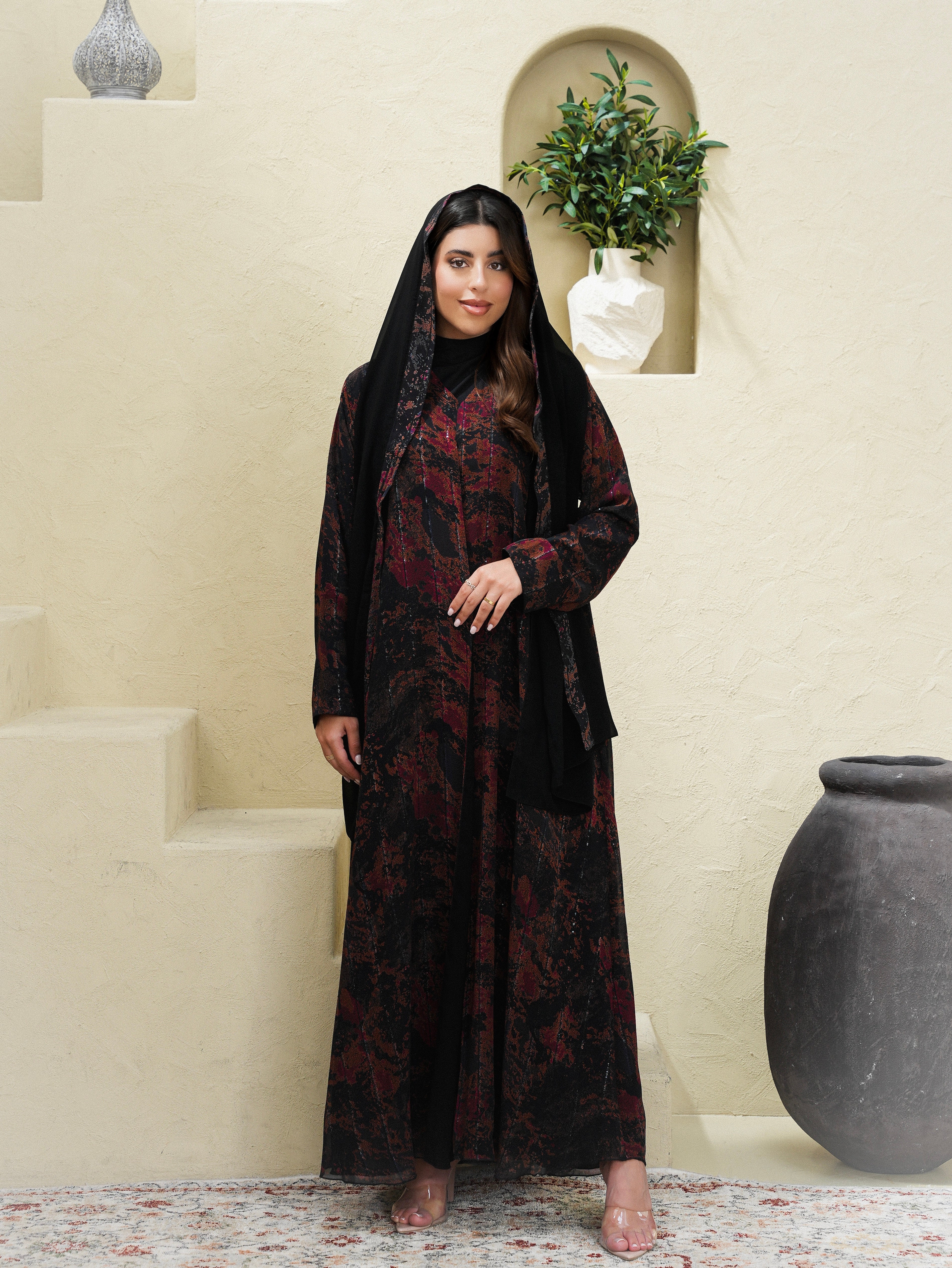 Abaya “Crimson Glow”