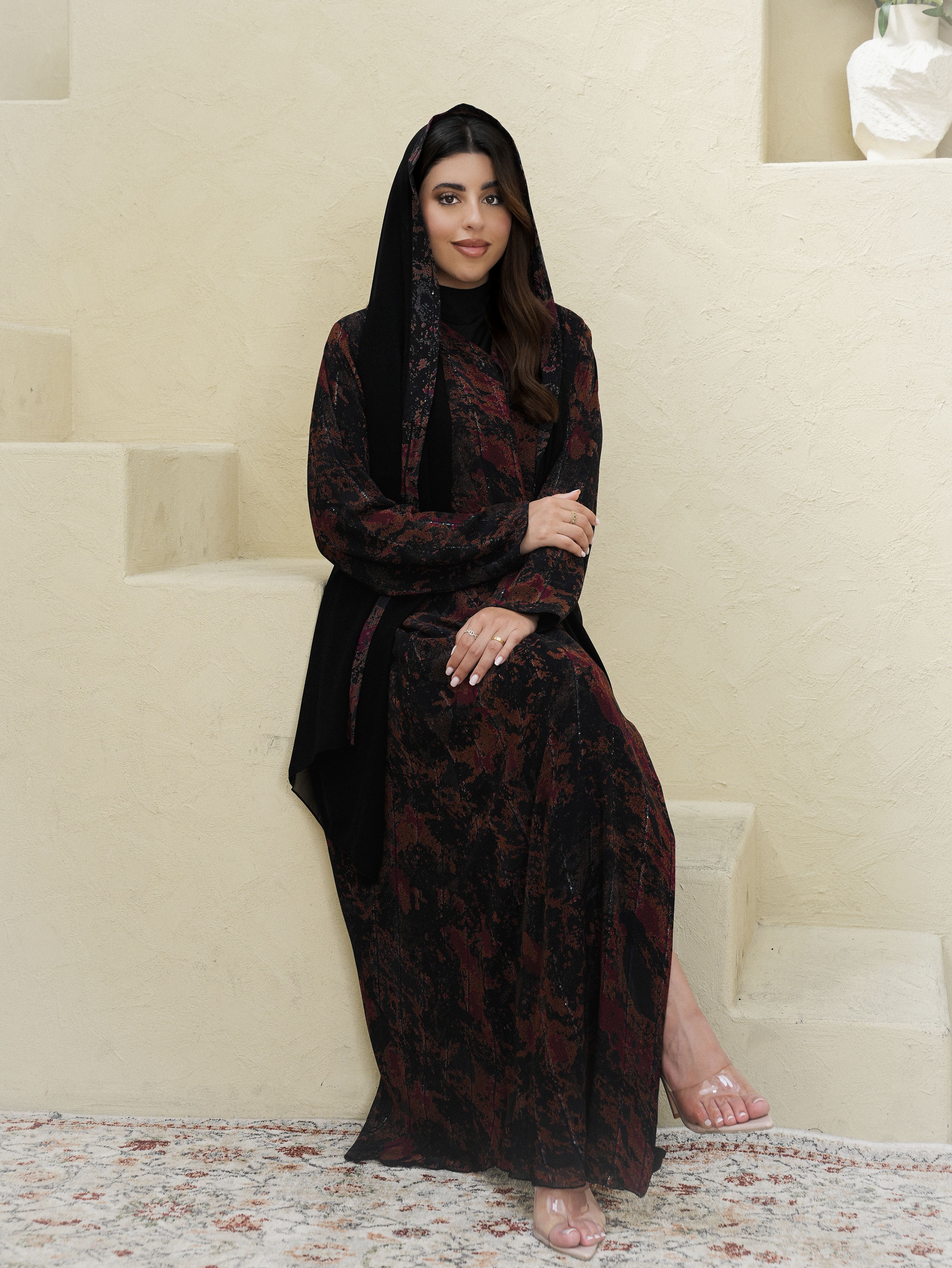 Abaya “Crimson Glow”