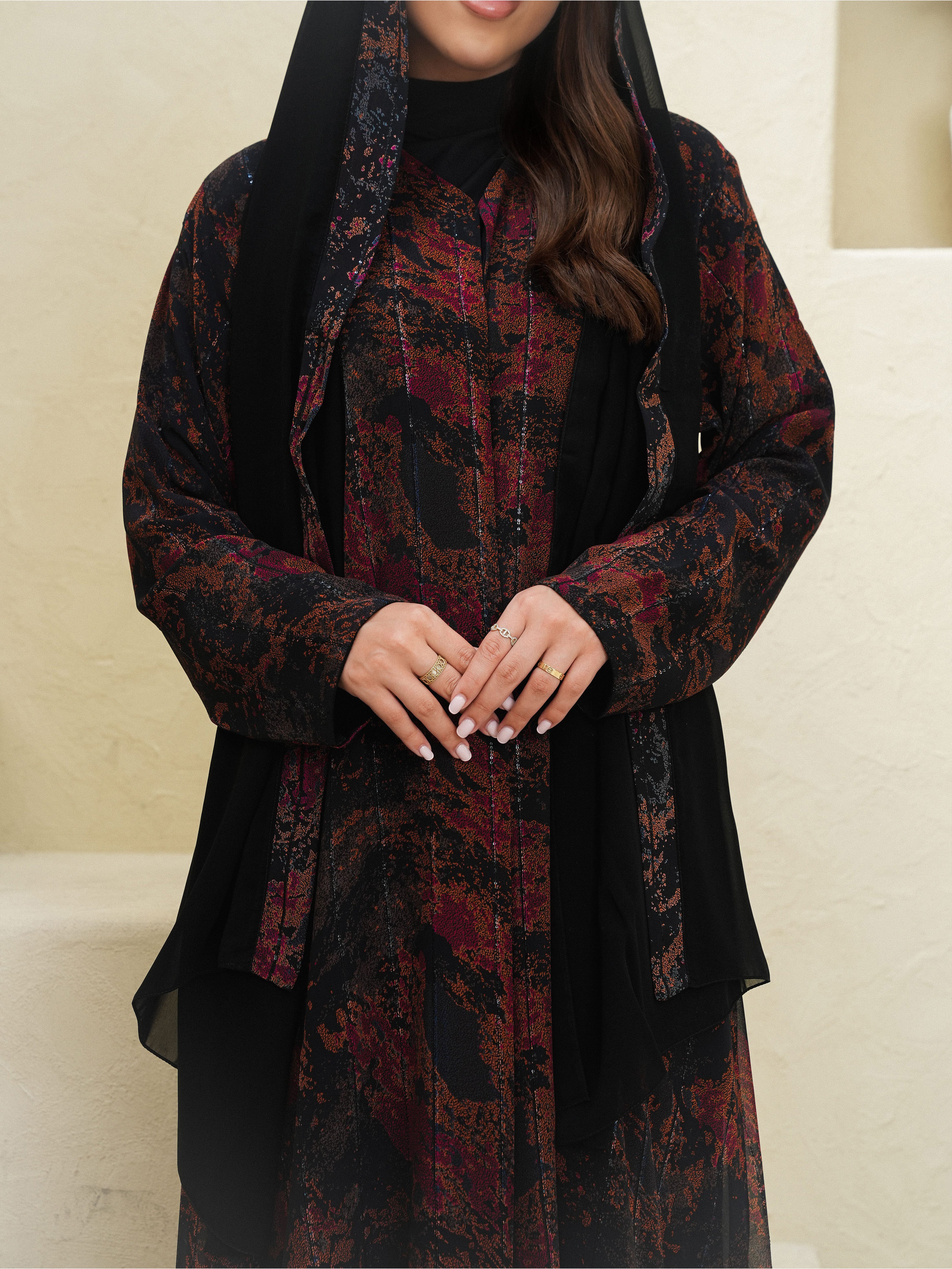 Abaya “Crimson Glow”