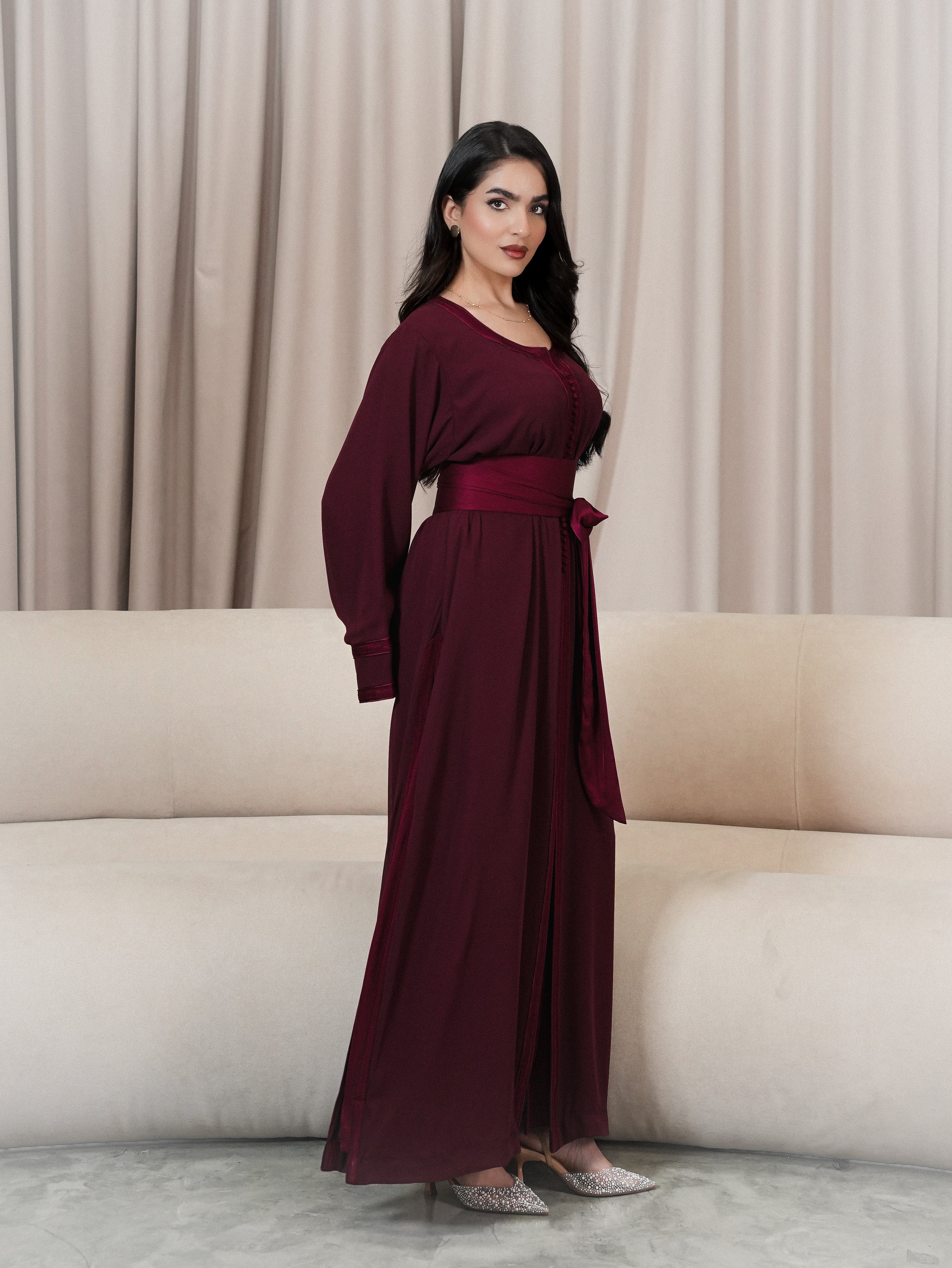 Burgundy Grace kaftan