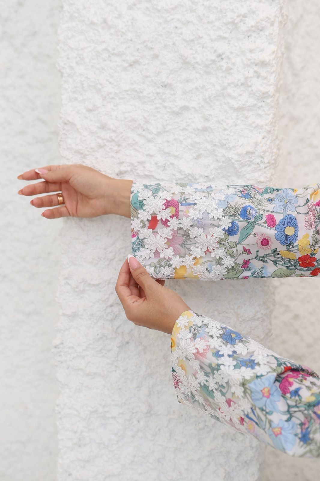 Floral Lace Cotton Jalabiya