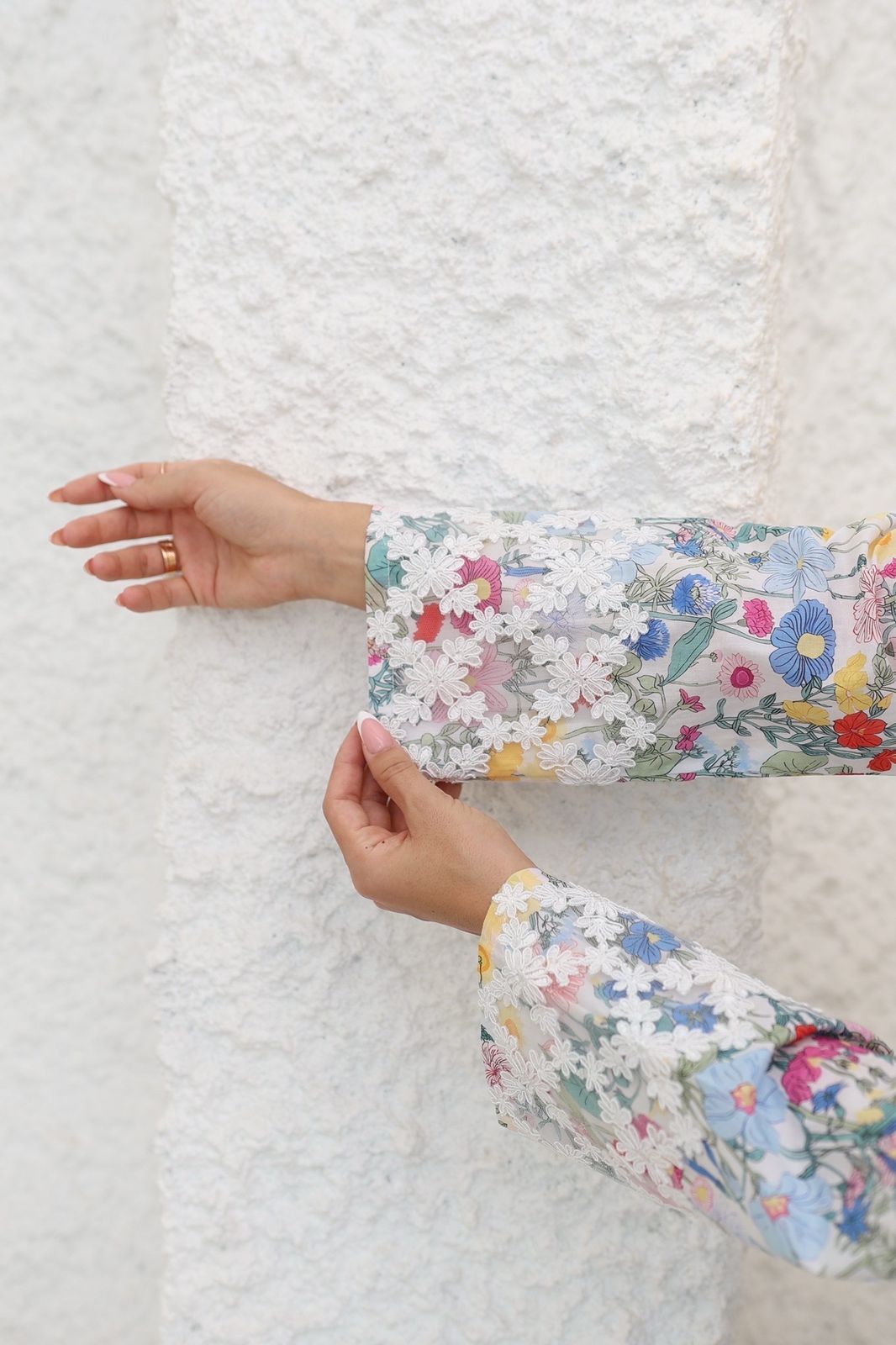 Floral Lace Cotton Jalabiya