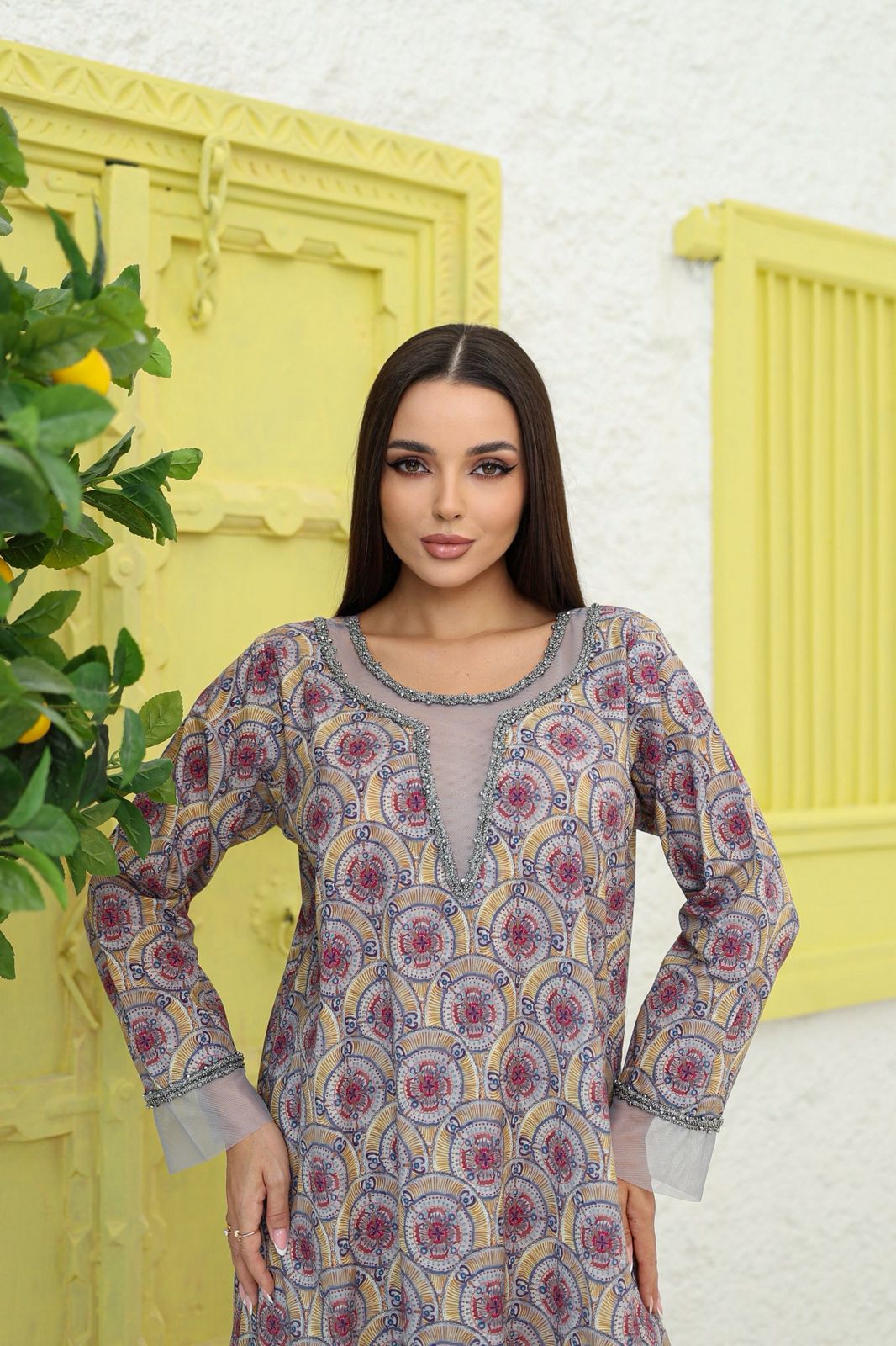 Lilac Liberty Cotton Jalabiya