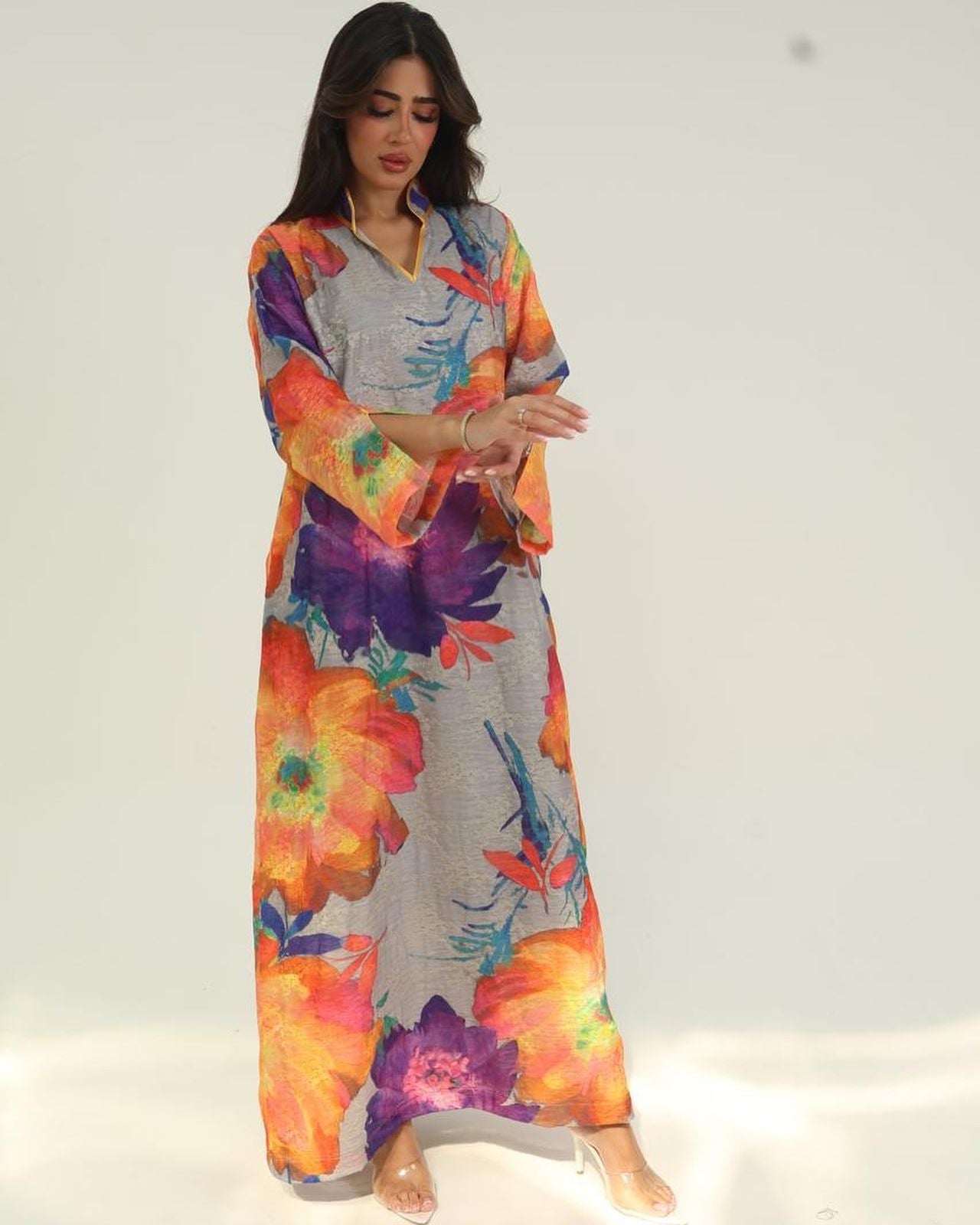 Mykonos Bloom Organza Jalabiya
