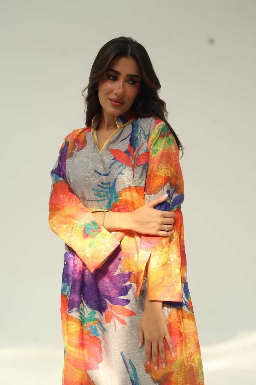 Mykonos Bloom Organza Jalabiya