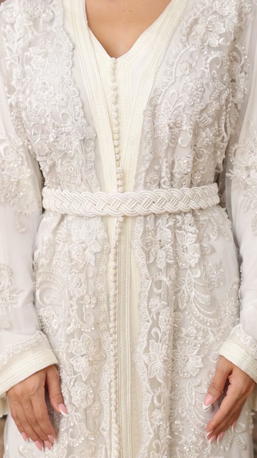 White Elegance Moroccan Kaftan