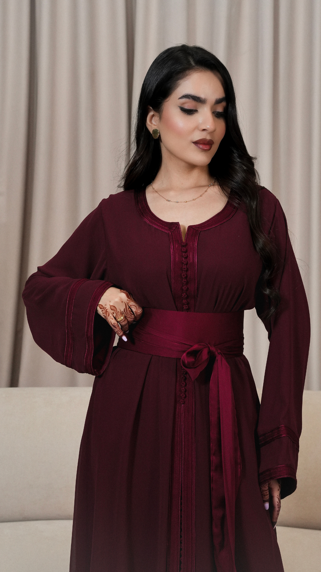 Burgundy Grace kaftan