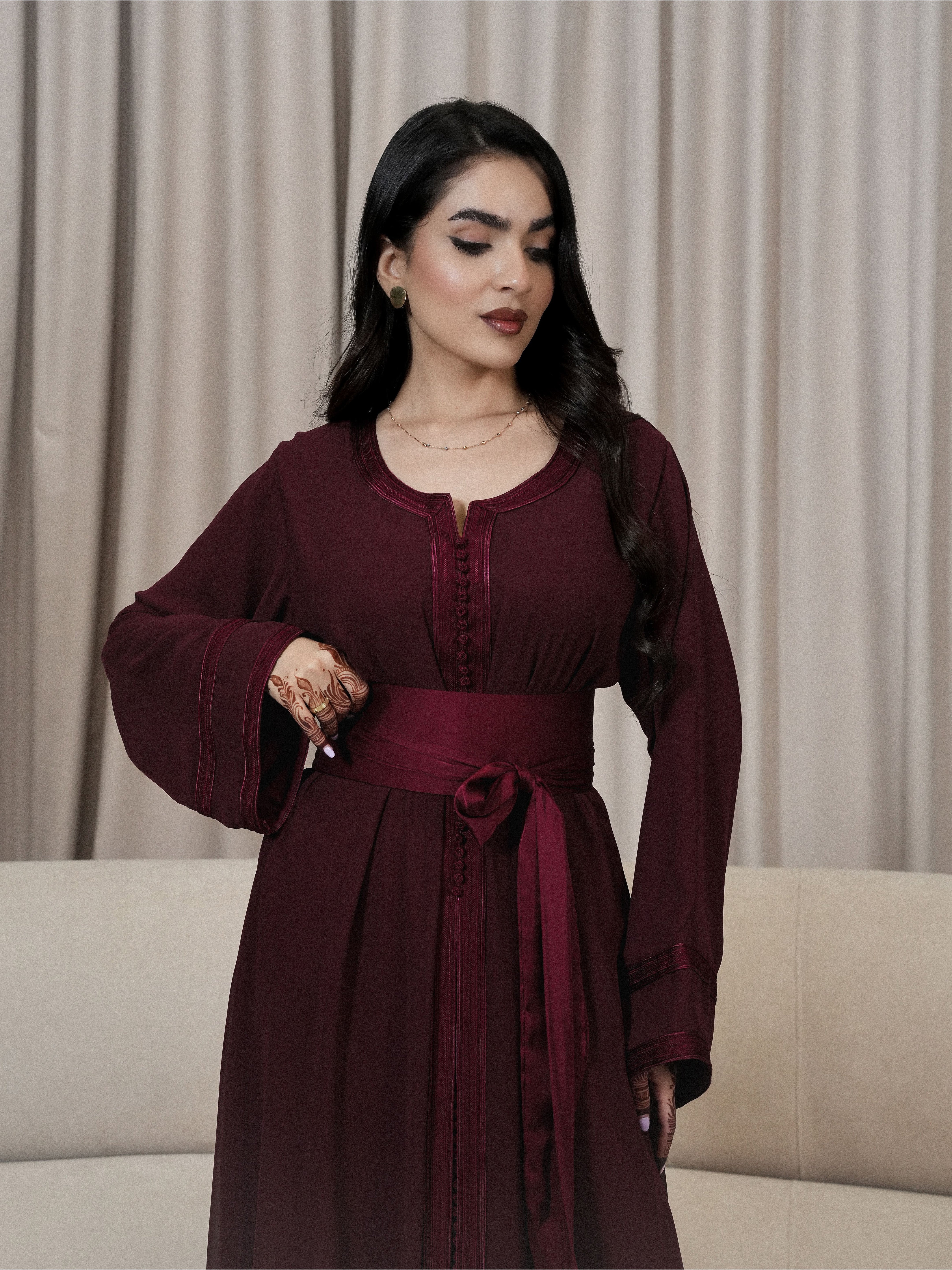 Burgundy Grace kaftan