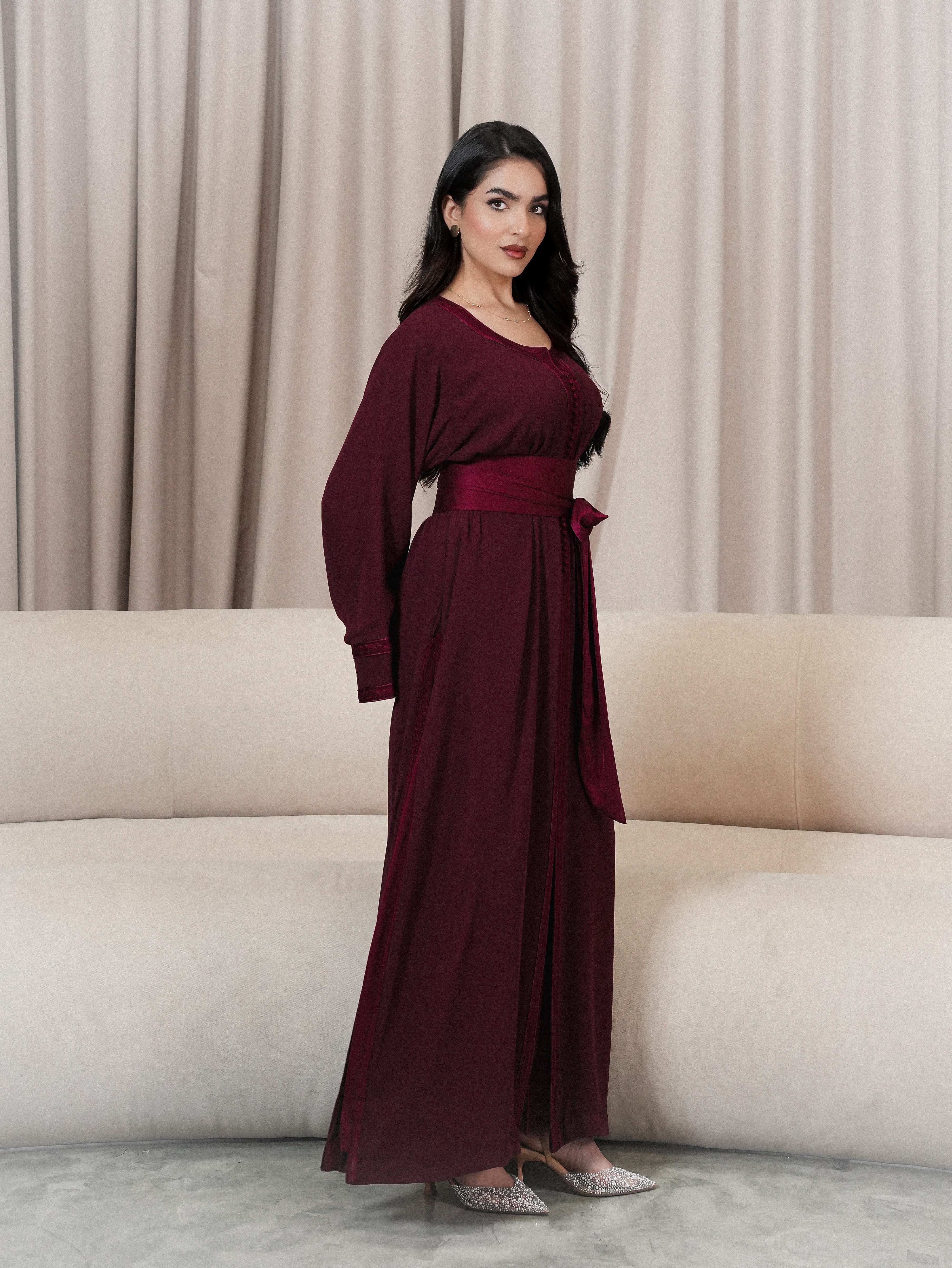 Burgundy Grace kaftan