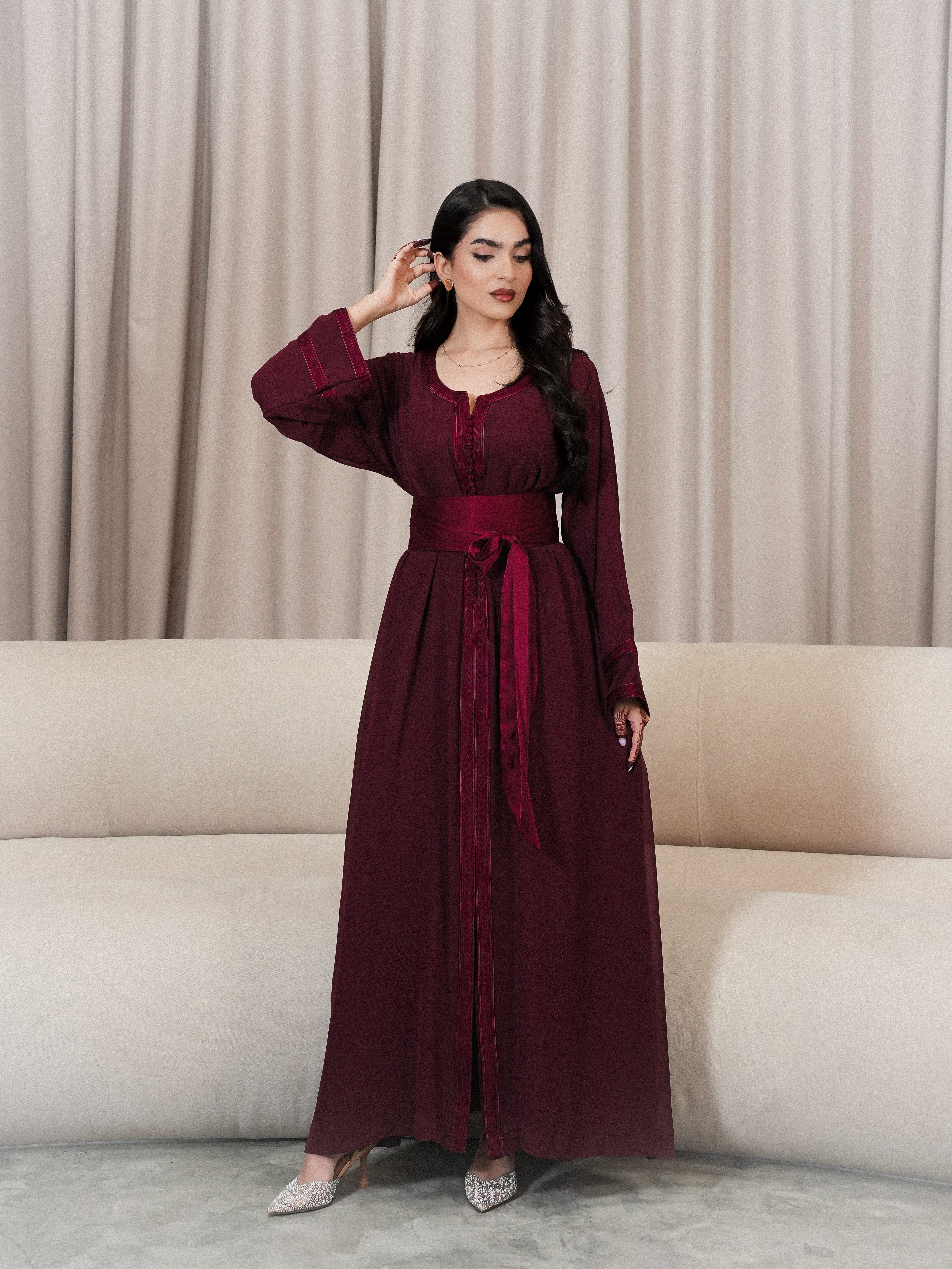 Burgundy Grace kaftan