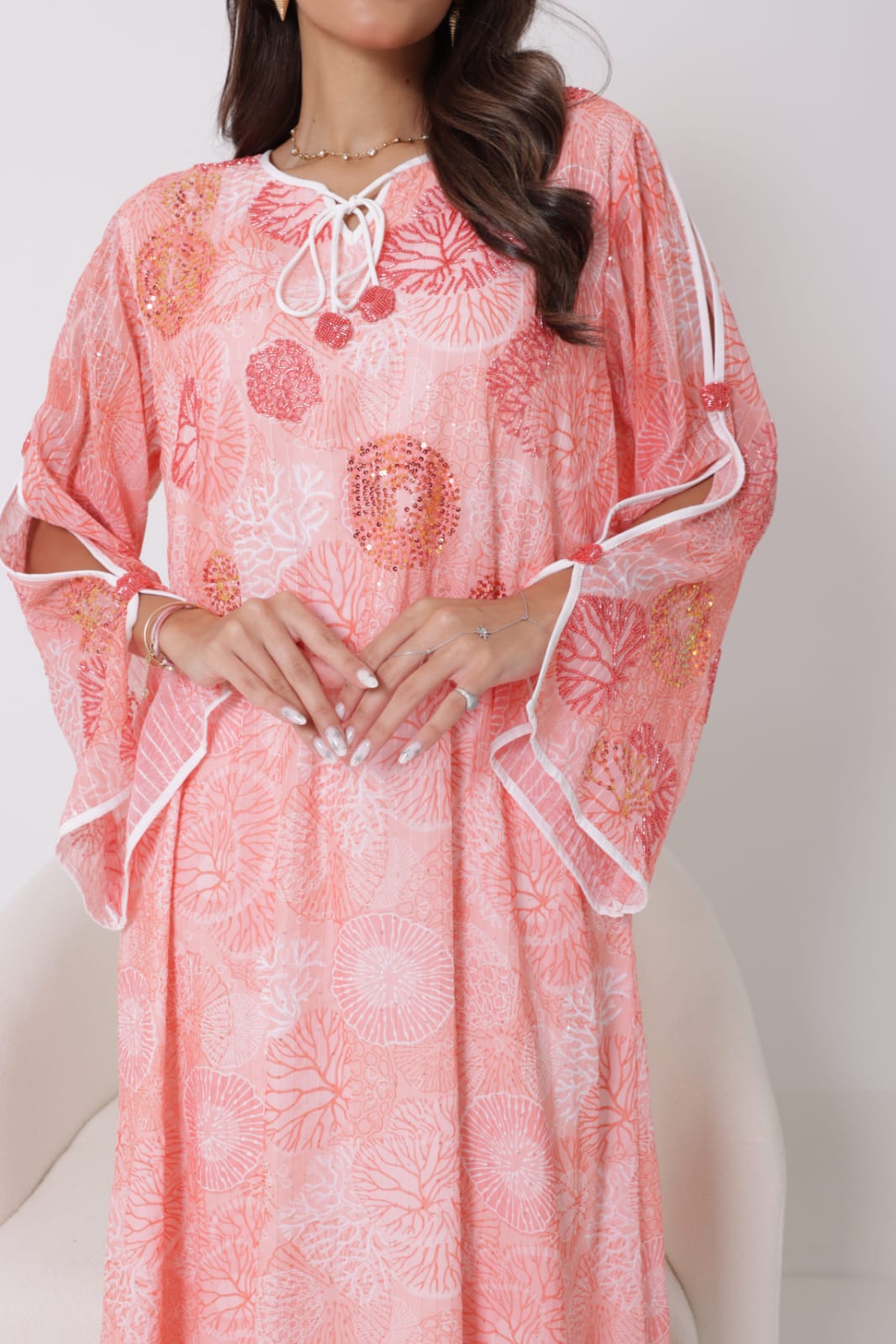 “Coral Glow” Dress