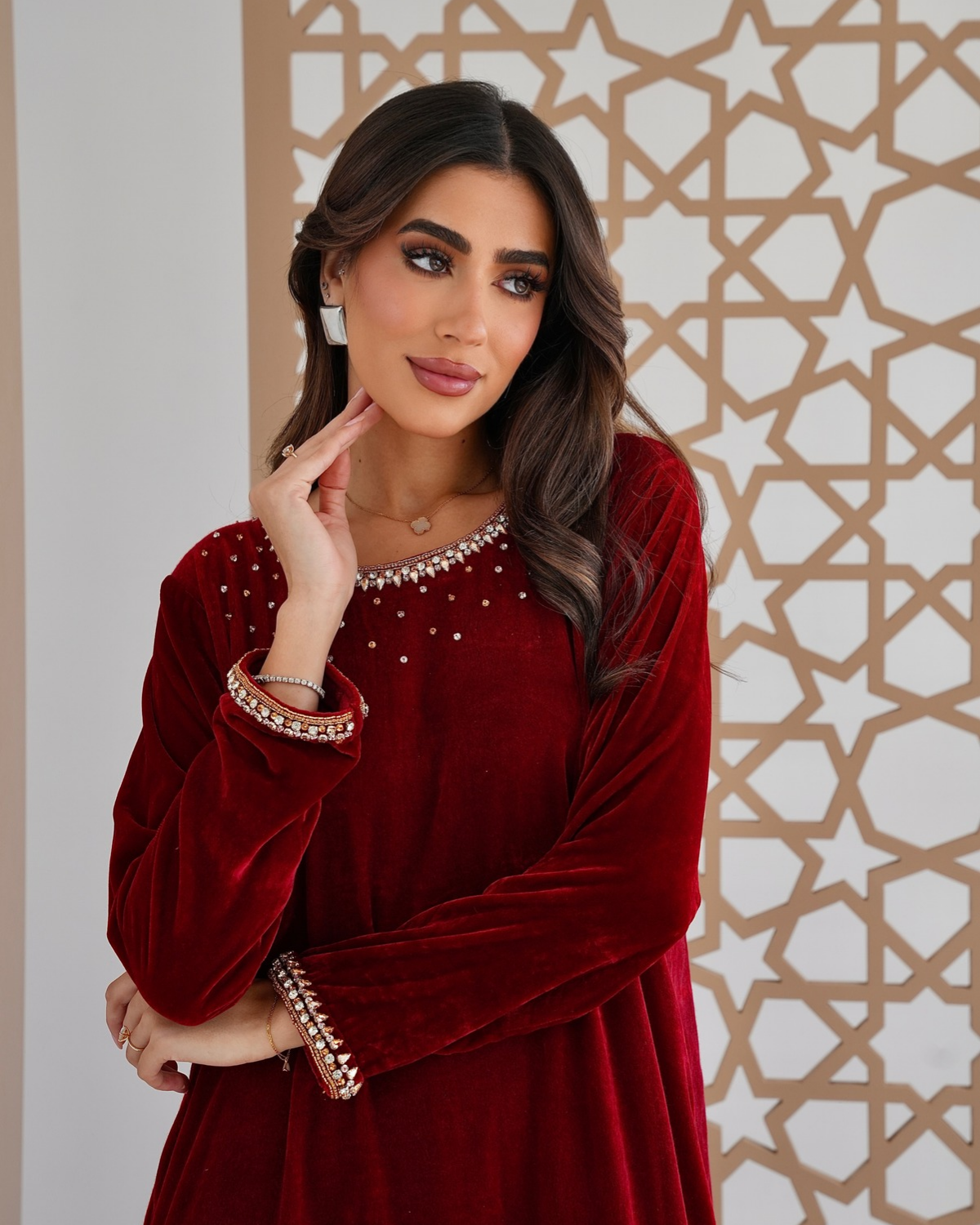 Ruby Charm Velvet Dress