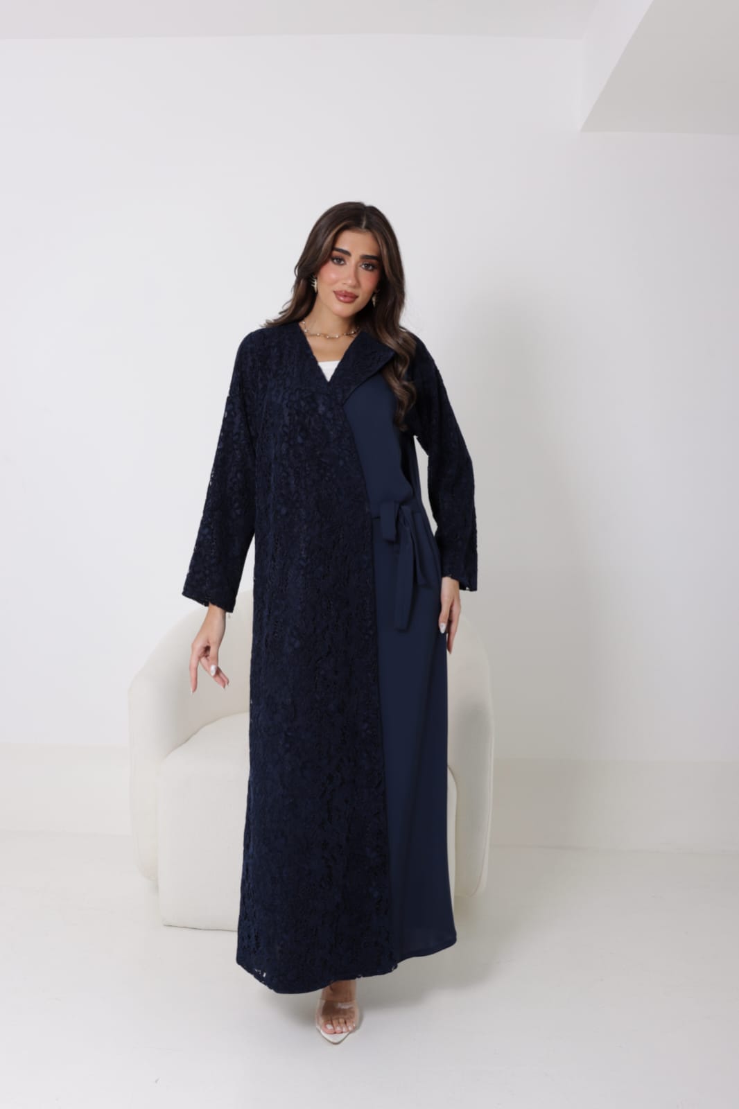 “Whisper of Elegance” Abaya Navy
